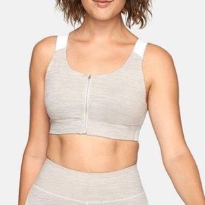Outdoor Voices Sand Zip Bra
